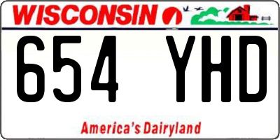 WI license plate 654YHD