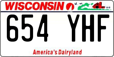 WI license plate 654YHF