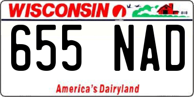 WI license plate 655NAD