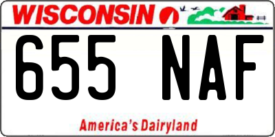 WI license plate 655NAF