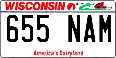 WI license plate 655NAM