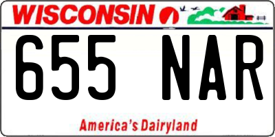 WI license plate 655NAR