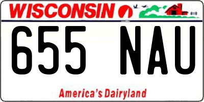WI license plate 655NAU