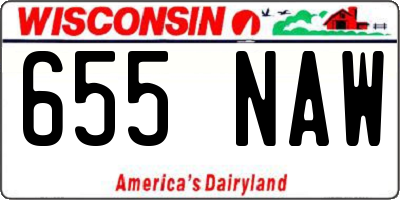 WI license plate 655NAW