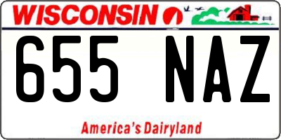 WI license plate 655NAZ