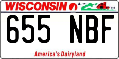 WI license plate 655NBF