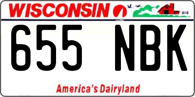 WI license plate 655NBK