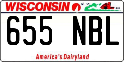 WI license plate 655NBL