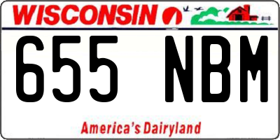 WI license plate 655NBM