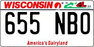 WI license plate 655NBO
