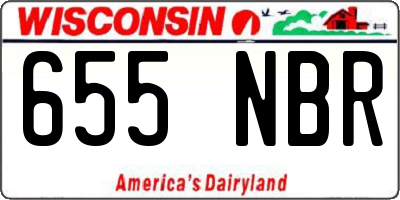 WI license plate 655NBR