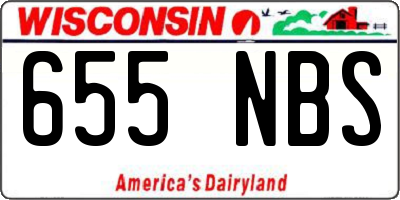 WI license plate 655NBS