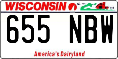 WI license plate 655NBW