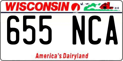WI license plate 655NCA