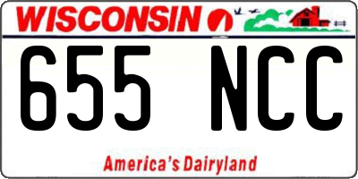 WI license plate 655NCC