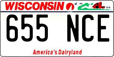 WI license plate 655NCE