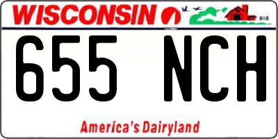 WI license plate 655NCH