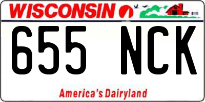 WI license plate 655NCK