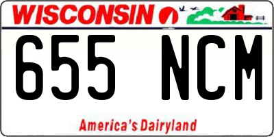 WI license plate 655NCM