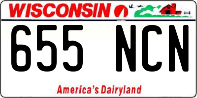 WI license plate 655NCN