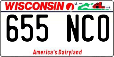 WI license plate 655NCO