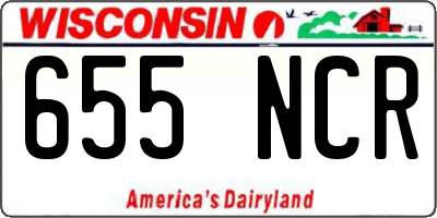 WI license plate 655NCR
