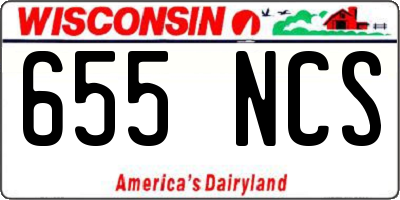 WI license plate 655NCS