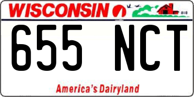 WI license plate 655NCT