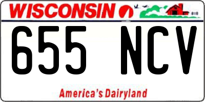 WI license plate 655NCV