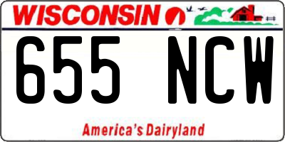 WI license plate 655NCW