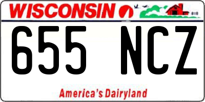 WI license plate 655NCZ