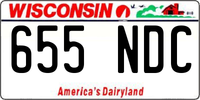 WI license plate 655NDC