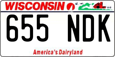 WI license plate 655NDK