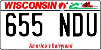 WI license plate 655NDU