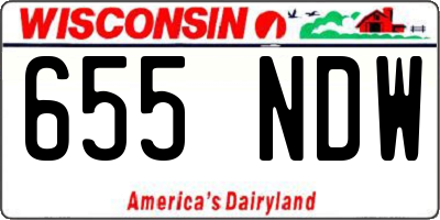 WI license plate 655NDW