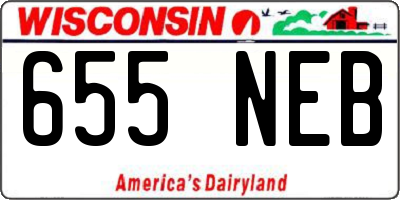 WI license plate 655NEB