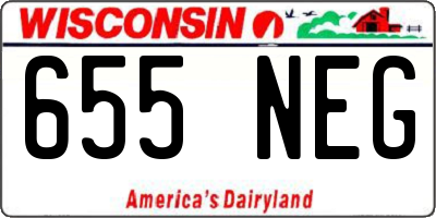 WI license plate 655NEG