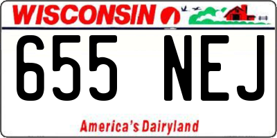 WI license plate 655NEJ