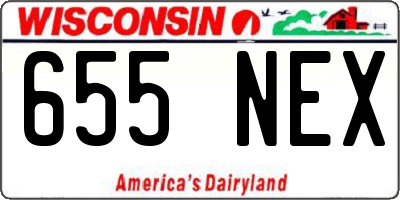 WI license plate 655NEX