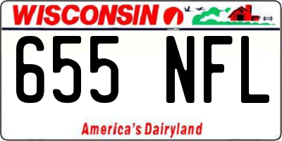 WI license plate 655NFL