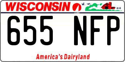 WI license plate 655NFP