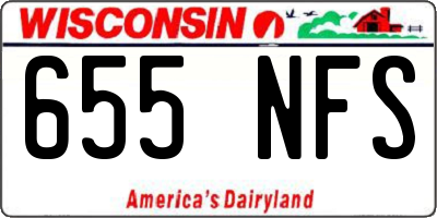 WI license plate 655NFS