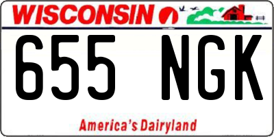 WI license plate 655NGK