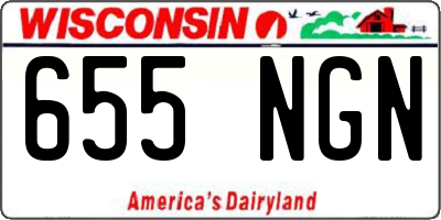 WI license plate 655NGN