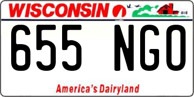 WI license plate 655NGO