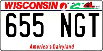 WI license plate 655NGT