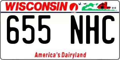 WI license plate 655NHC