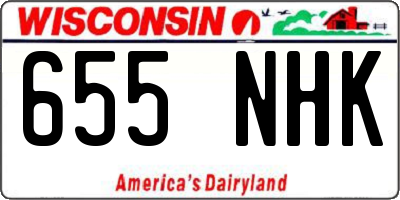 WI license plate 655NHK