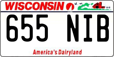 WI license plate 655NIB