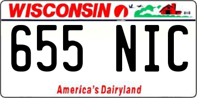 WI license plate 655NIC